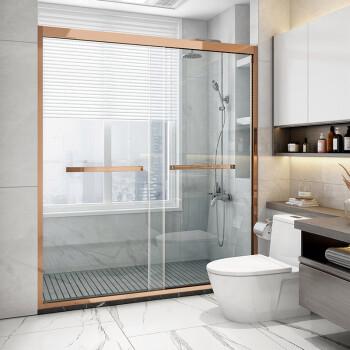 网红淋浴房隔断整体一字形浴室推拉玻璃门卫生间干湿分离浴屏家用