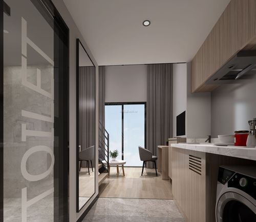 喜寓公寓现代风格43平米小户型装修案例