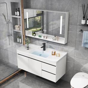 实木浴室一体陶瓷洗脸洗手盆柜组合卫生间洗漱台小户型卫浴镜柜