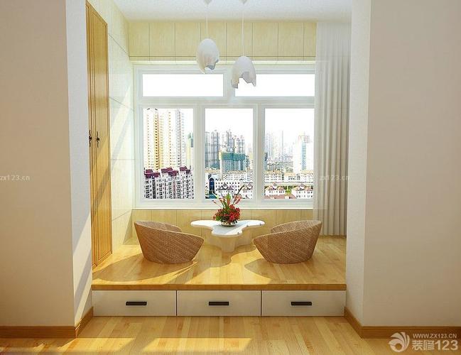 韩式家庭榻榻米卧室阳台装修效果图