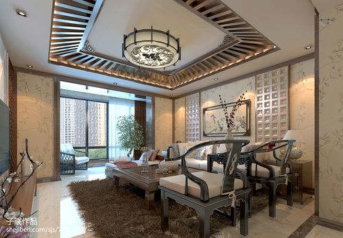 新中式客厅吊顶效果图大全客厅中式现代客厅设计图片赏析