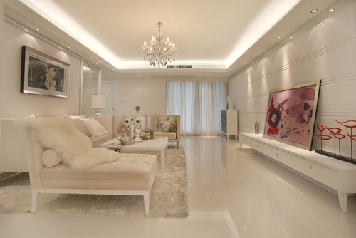 现代风格米白客厅装修效果图设计图片赏析