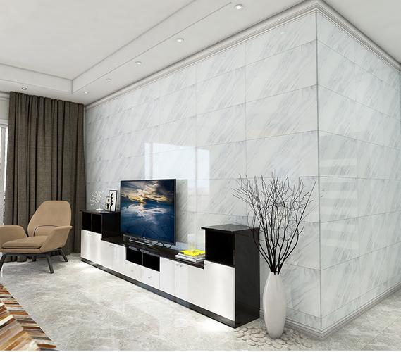 爵士白大理石客厅墙砖白色负离子墙面砖400x800现代简约过道瓷砖
