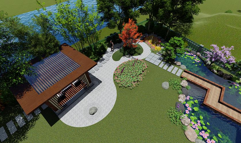 别墅庭院私家花园绿化景观设计效果图施工图建筑设计专业公司