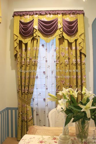 布语堂定做窗帘成品中式欧式高档彩色绣花棉麻布花间蜻蜓