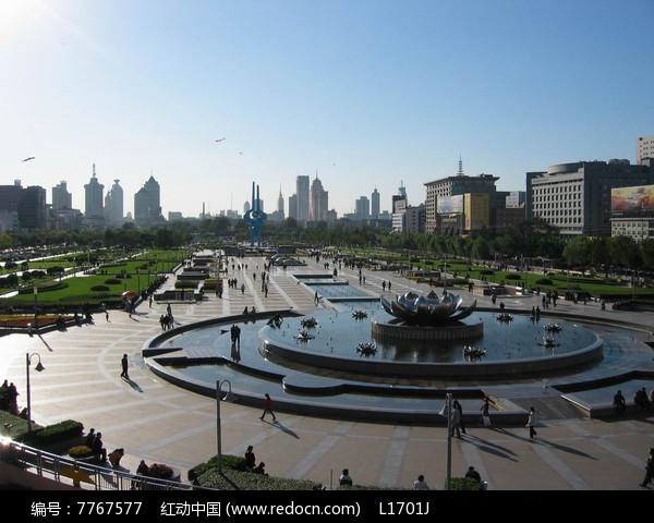 大型城市广场圆形水景景观