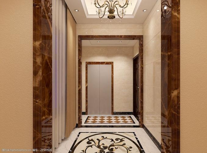 新中式风格电梯厅装修效果图