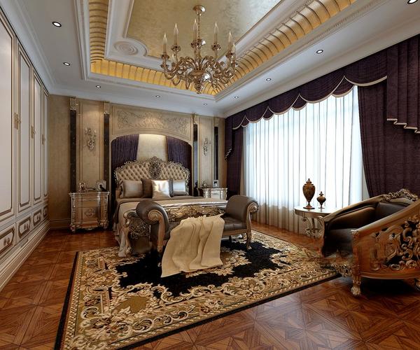 上海冠景别墅352平欧式古典风格别墅卧室装修效果图