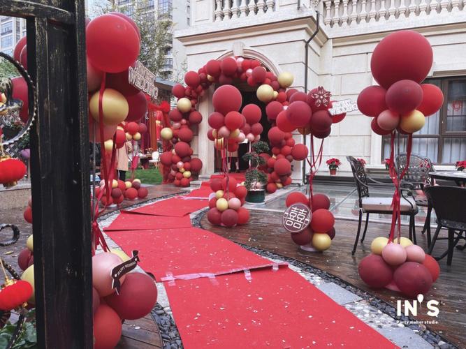 婚房布置红色气球别墅定制嘉兴新房装饰