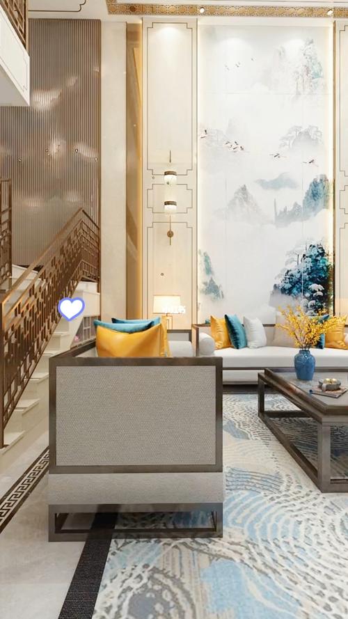 新中式风格别墅客厅太有意境了太美了