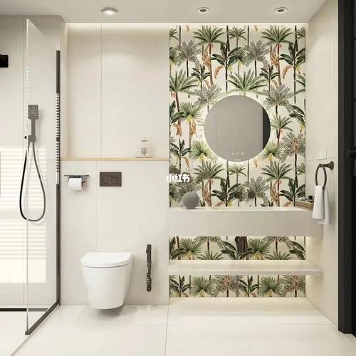 法式复古卫生间瓷砖热带雨林花砖