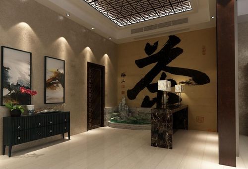 中式简易茶室装修效果图