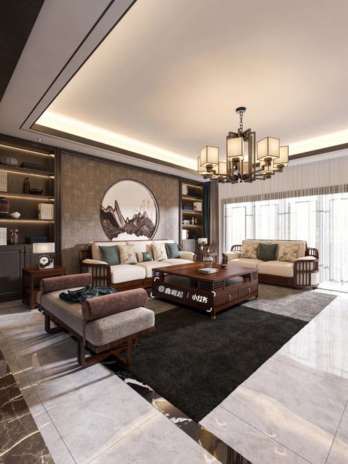 78简洁新中式客厅超美的东方沙发