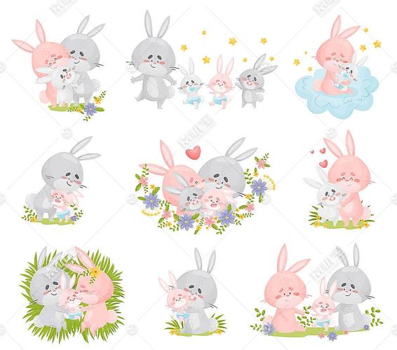 彩色卡通兔子设计矢量图片图片id2750585