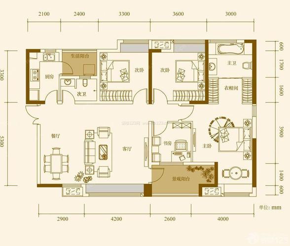 150平米别墅四室两厅室内平面图设计
