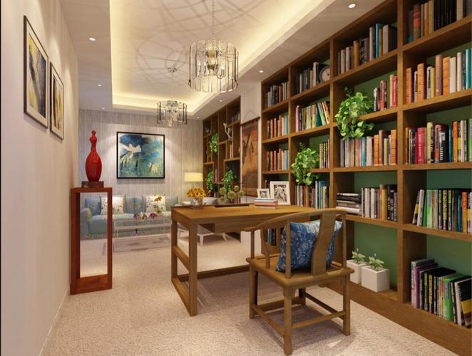 天津设计现在中式的书房设计