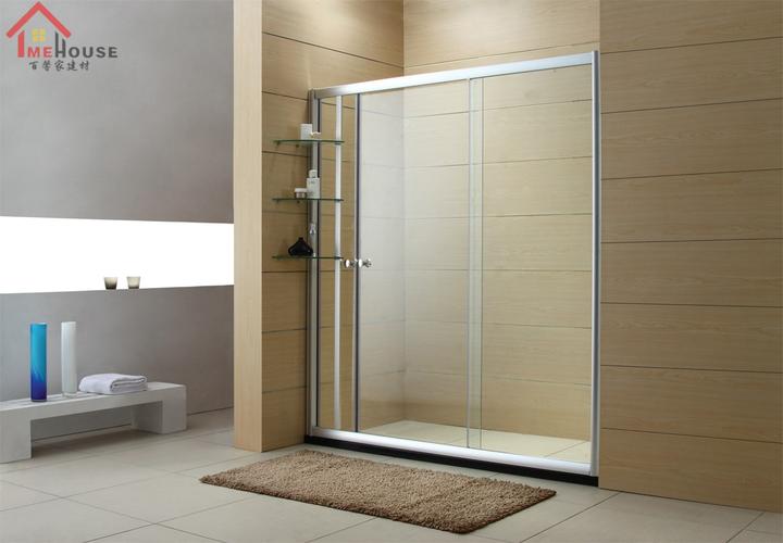 定制一字字形简易淋浴房钢化玻璃隔断浴室移门卫生间定制淋浴拉门