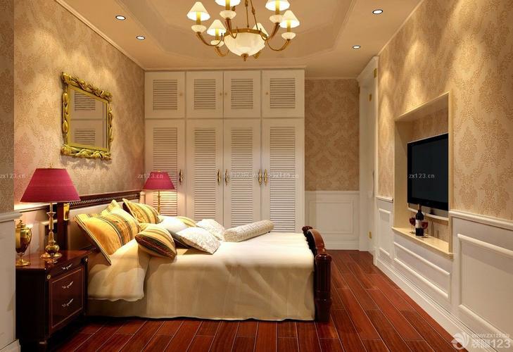 15平米卧室简欧风格壁纸装修效果图