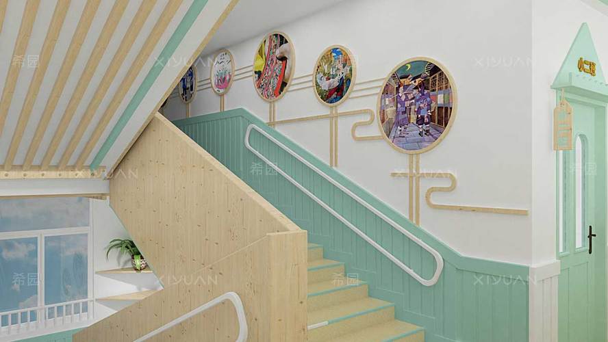 幼儿园如何装饰布局楼梯与走廊墙面