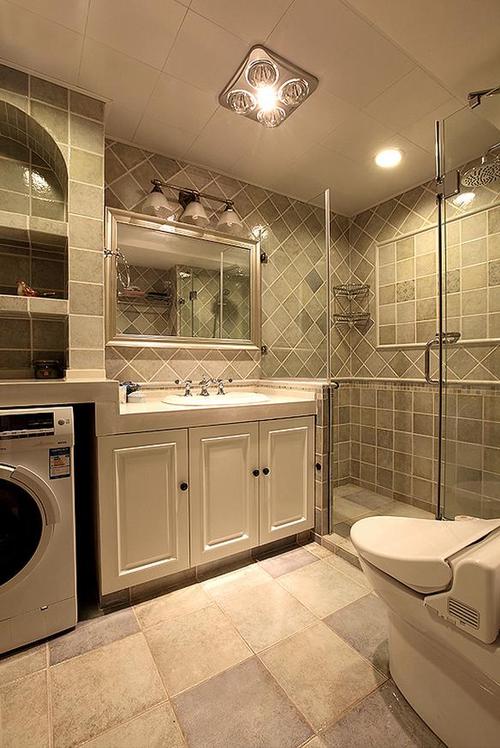 简欧风格三居室卫生间浴室柜装修效果图大全1095129188