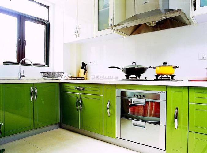 时尚家装厨房果绿色橱柜设计图片装信通网效果图