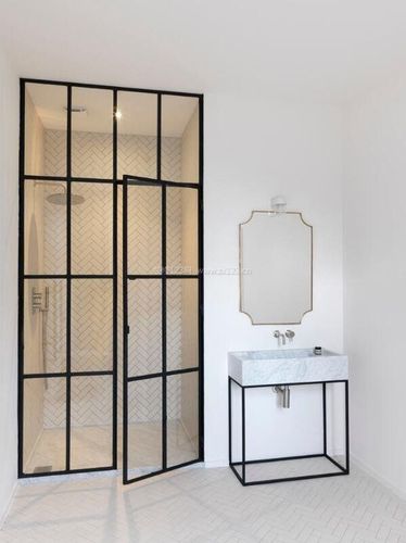 2018北欧风格家庭洗手间玻璃门设计图装信通网效果图