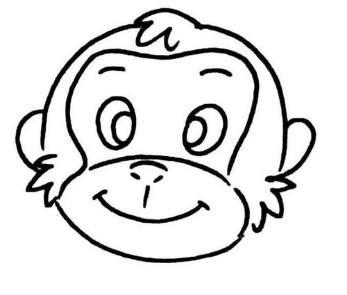 猴头像动物简笔画步骤图片大全