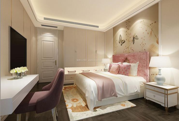 2022新中式风格女孩卧室装修效果图片欣赏
