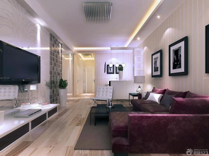 120平三室一厅楼房客厅组合沙发装修图装信通网效果图