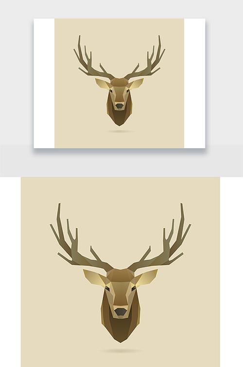 麋鹿鹿头插画设计轻奢鎏金鹿头装饰画收起更多格式全部psdaicdr3dppt