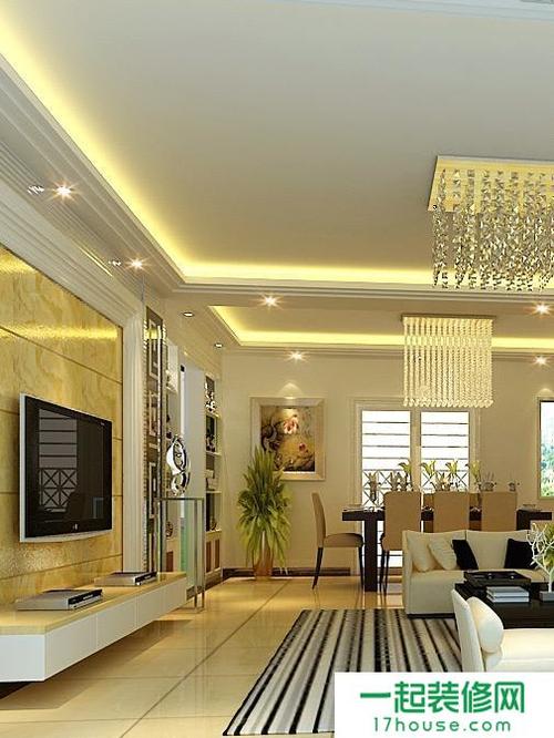现代客厅吊顶90巧妙的灯光设计造就室内的闪亮之美效果图欣赏