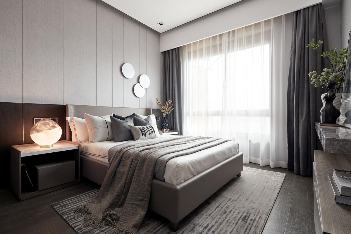 卧室窗帘2装修效果图明亮321平现代样板间卧室设计