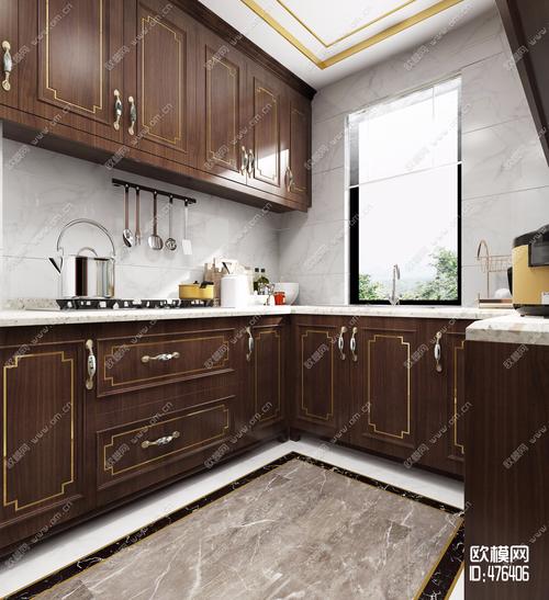 新中式厨房橱柜3d模型