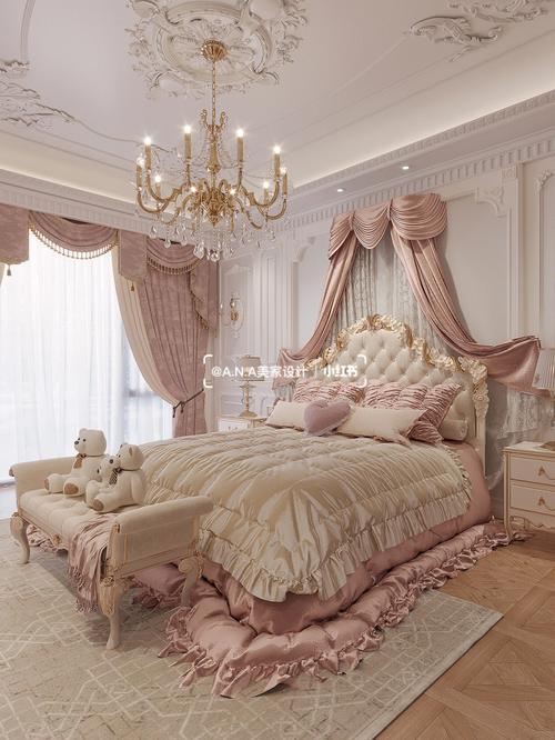 法式奢华卧室78粉嫩公主风装修真的太好看啦
