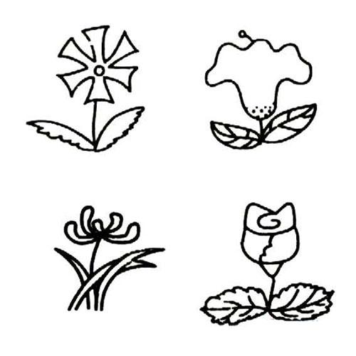 花朵的不同形状和简单画法画花的简笔画图片花的画法简笔画各种