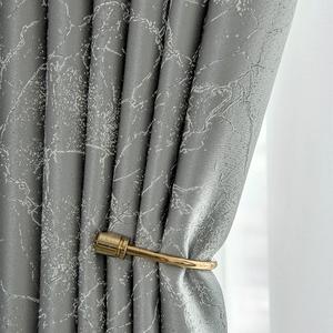 轻奢现代银灰色窗帘遮光定制客厅落地窗高精密提花卧室高级感北欧