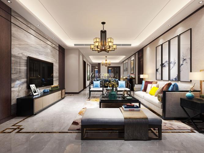 大康福盈门179平方米中式风格平层户型客厅装修效果图