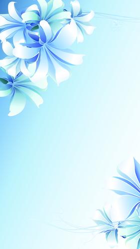 蓝底花朵h5背景素材