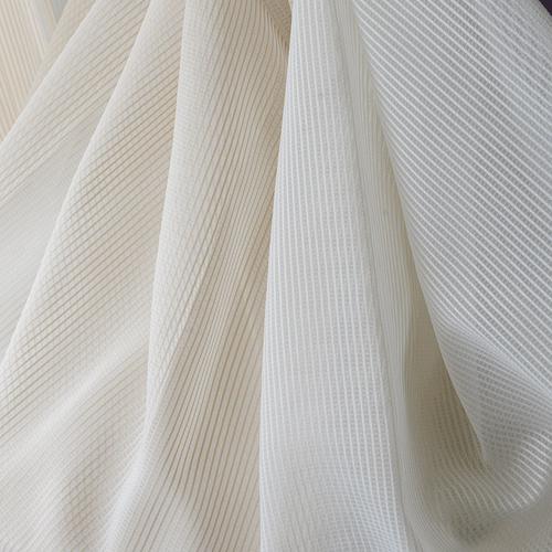 易可纺日本设计日式记忆定型细条纹窗纱客厅卧室纯色沙窗帘流沙
