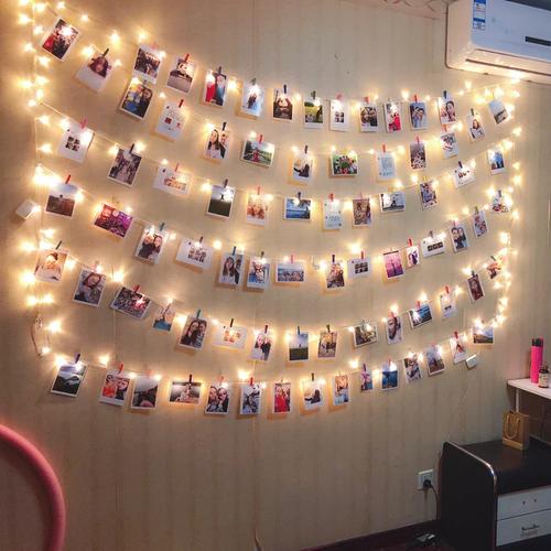 创意男朋友女朋友生日led灯串照片墙
