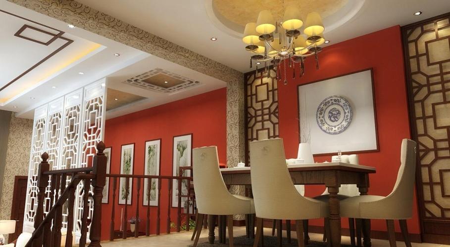 新中式餐厅装修效果效果图