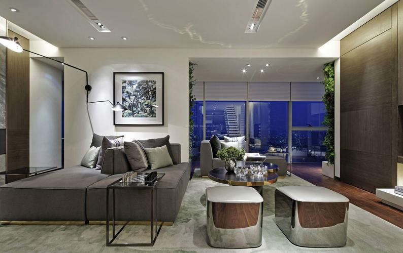 2022酒店式公寓客厅沙发摆放效果图片大全