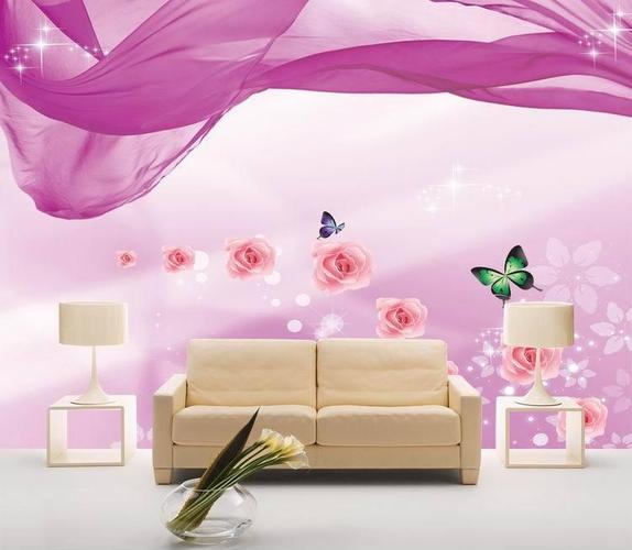 大型壁画时尚浪漫背景墙豪宅客厅沙发电视壁纸墙纸