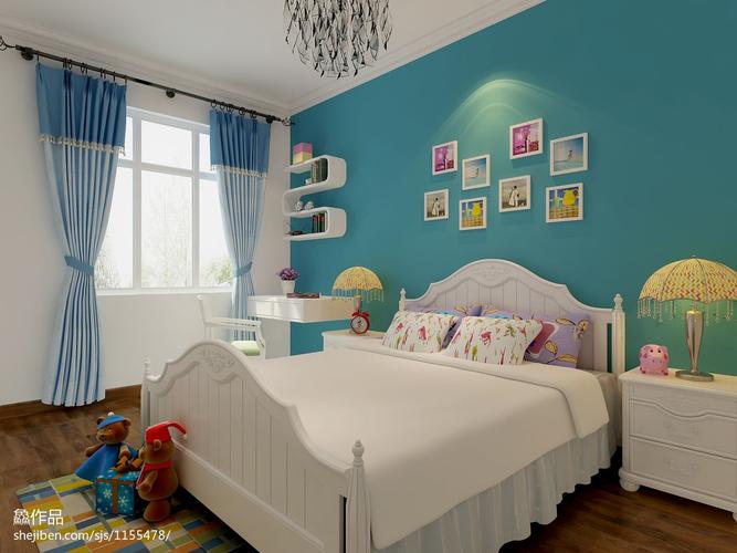 翰林春天新古典儿童房床头背景墙装修设计效果图