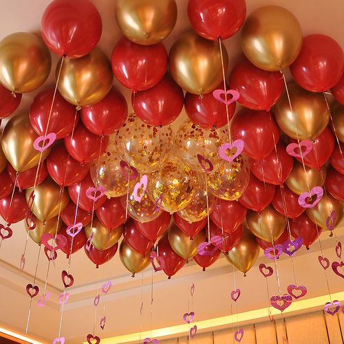 网红婚房装饰布置浪漫气球套装客厅宝石红色结婚生日表白婚庆用品
