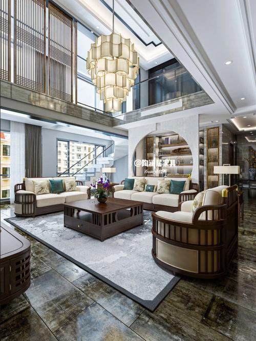 新中式豪宅别墅珠联璧合的新中式沙发