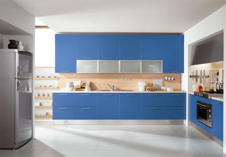 现代风格蓝色厨房橱柜装饰图