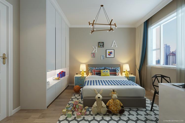 典雅83平欧式三居儿童房效果图欣赏卧室窗帘欧式豪华卧室设计图片赏析