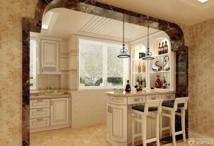 欧式风格小户型厨房客厅隔断效果图