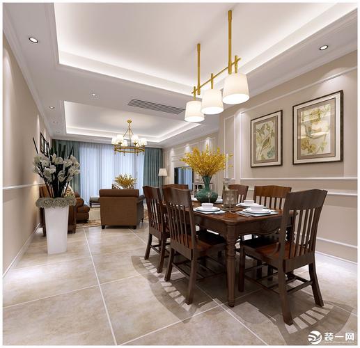 惠州梦享家装饰150平美式风格餐厅效果图